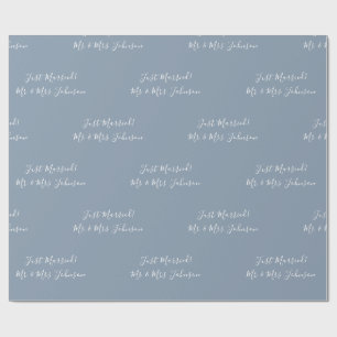 Papier Cadeau M. & Mme Viens De Marier ! Mariage bleu Dusty