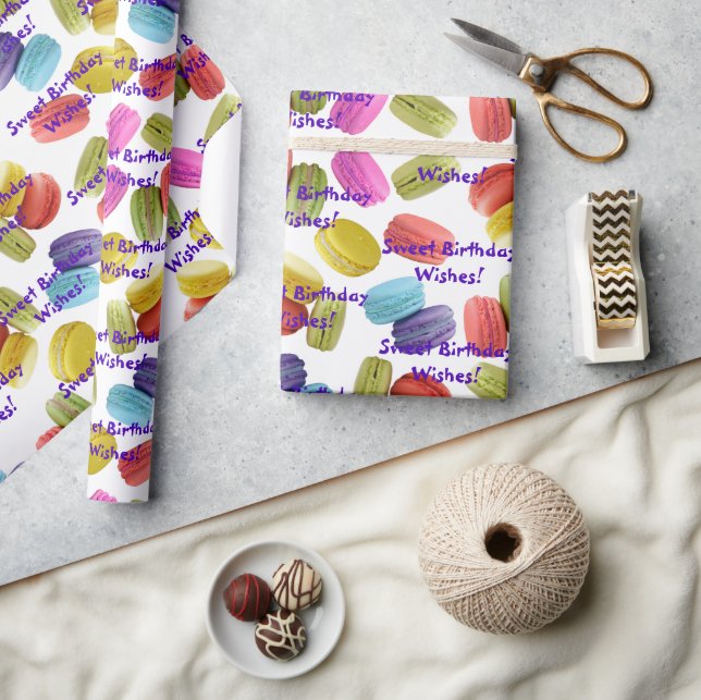 Papier Cadeau Macaron Cookies Motif Toutes les occasions Modèle (Artisanat)