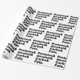 Papier Cadeau Macronutriments. Protéines & Alcool & Carbes & Gra