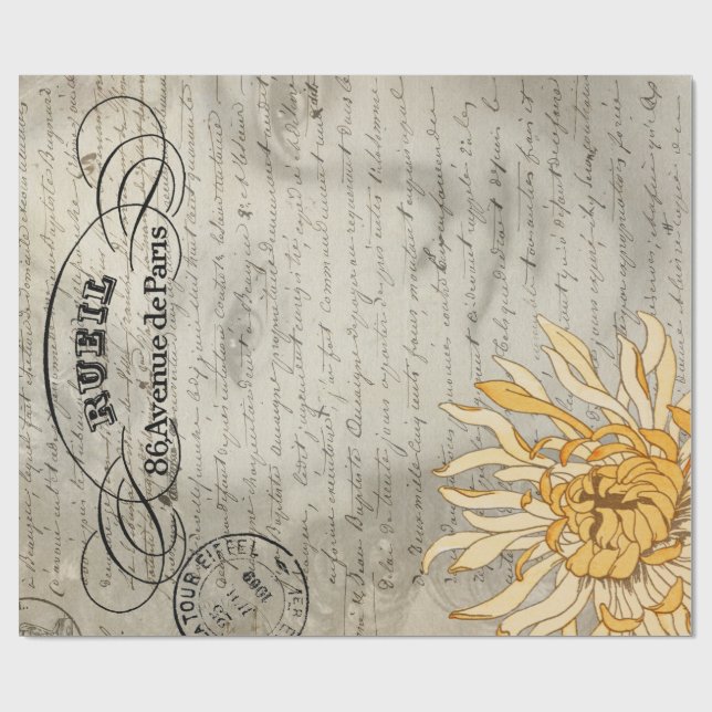 Papier Cadeau Madame florale Decoupage Poster (Plat)