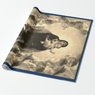 Papier Cadeau MADONNA ET ENFANT NOËL CADEAU WRAP Bouguereau