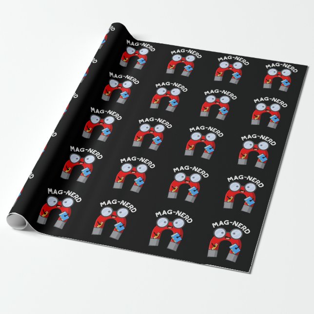 Papier Cadeau Mag nerd Funny Nerd Magnet Pun Dark BG (Déroulé)