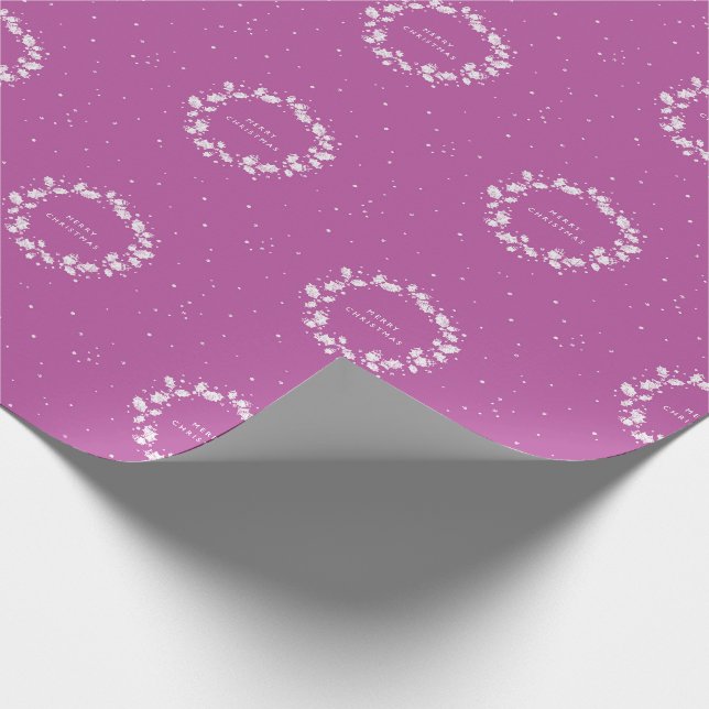 Papier Cadeau Magenta Minimale / Serre de Noël Rose Chaud (Coin)