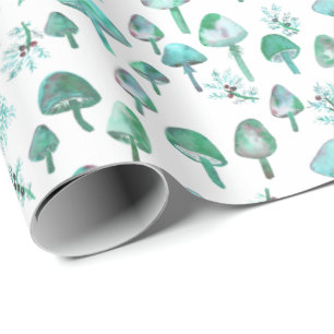 Papier Cadeau Magic Champignons Aquarelle Forêt Motif Cadeau