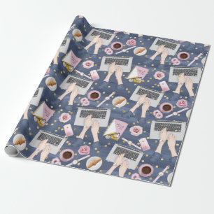 Papier Cadeau Magicien d'ordinateur portable 