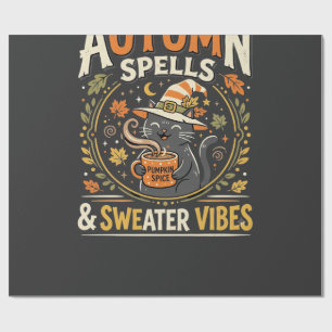 Papier Cadeau Magie Automnale Cosy d'Halloween