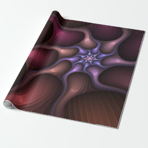 Papier Cadeau Magique brillant Abstrait rayé coloré Fractal