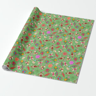 Papier Cadeau Magique Mantis Kitsch Aquarelle de Noël