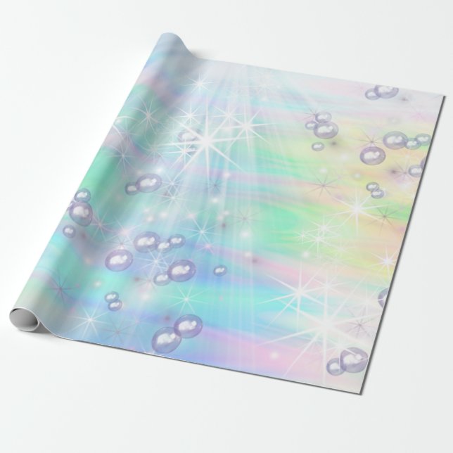 Papier Cadeau Magique Rainbow Baby Mermaids (Déroulé)