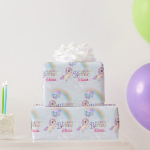 Papier Cadeau Magique Rainbow Unicorn Joyeux anniversaire