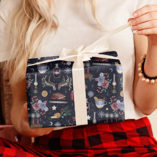 Papier Cadeau Magique Yule Log Winter Solstice Wicca Nature