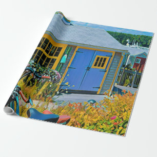 Papier Cadeau Magnifique peinture cycliste