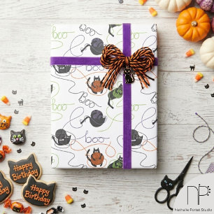 Papier Cadeau Magnifiquement emmêlés chats noirs et fil d'Hallow