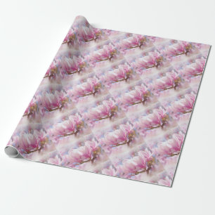 Papier Cadeau Magnolia rose-pourpre en floraison - Fleur de prin