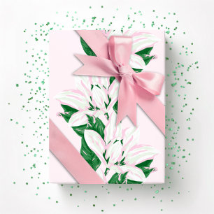 Papier Cadeau Magnolia Sway en rose et vert