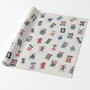 Papier Cadeau MahJong conception de tuiles sur badge