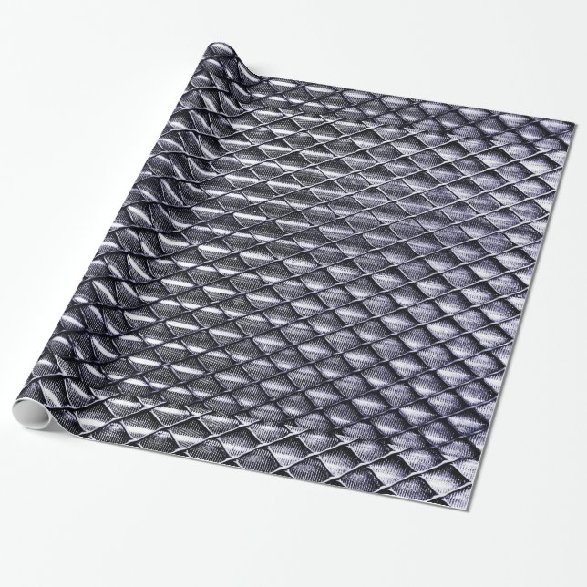 Papier Cadeau Maillon de chaîne industriel et barrière en métal (Déroulé)