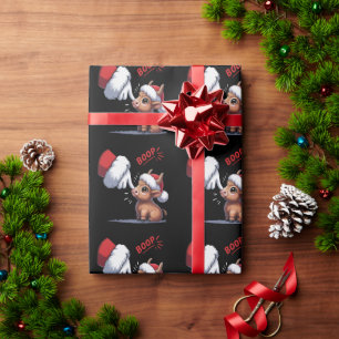 Papier Cadeau Main Boop Noël Vache Highland Santa Fermier 