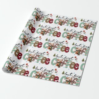Papier Cadeau Mais premier café Joyeux Noël