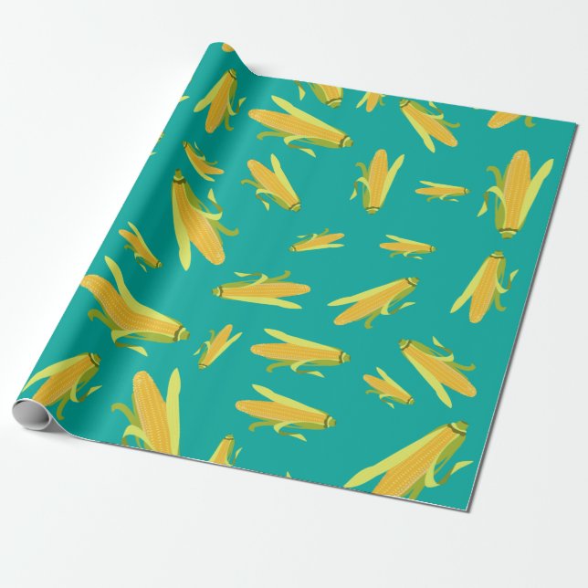 Papier Cadeau Maïs Sur Le Motif Cob (Déroulé)
