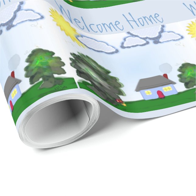 Papier Cadeau Maison bienvenue (Coin rond)