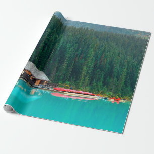 Papier Cadeau Maison de bateau par Lake Louise dans le parc nati