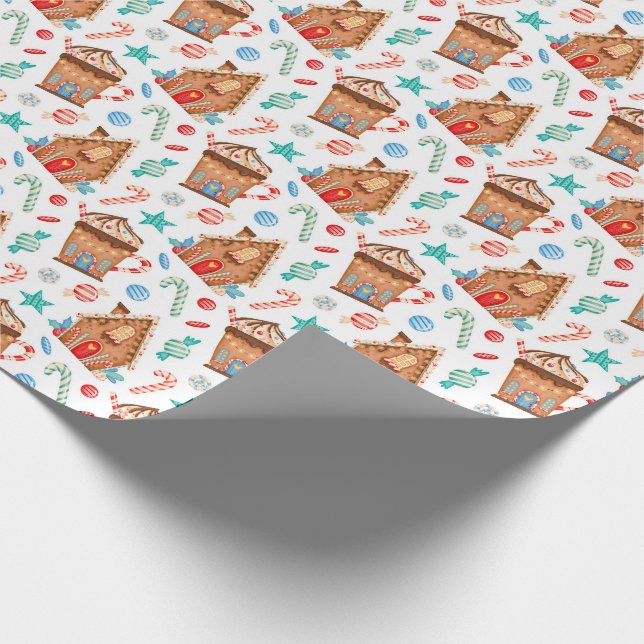Papier Cadeau Maison de pain d'épices (Coin)