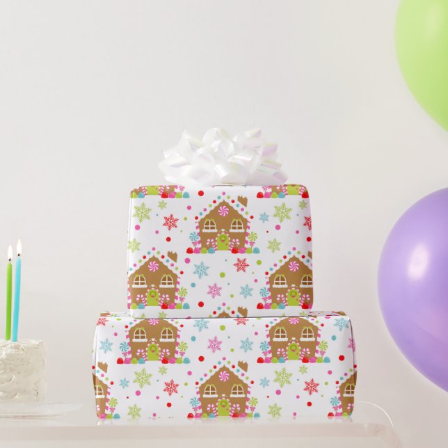 Papier Cadeau Maison en pain d'épices – Création fantaisiste de  (Cadeaux de fête)