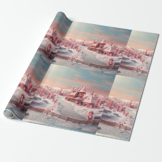 Papier Cadeau Maison en pain d'épices Imaginaire avec bonbons 4