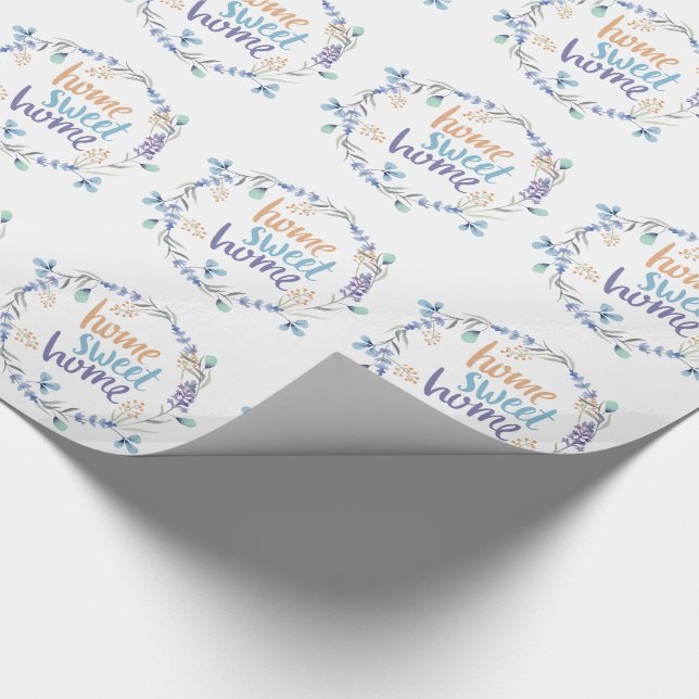 Papier Cadeau Maison florale de bonbon à maison de guirlande (Coin)