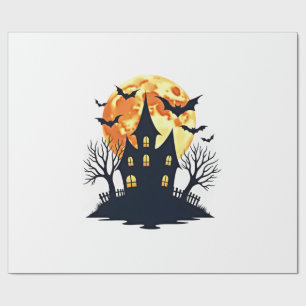 Papier Cadeau Maison hantée avec chauves-souris � T-shirt de Hal