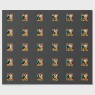 Papier Cadeau Maison hantée de la nuit d'horreur d'Halloween Vec