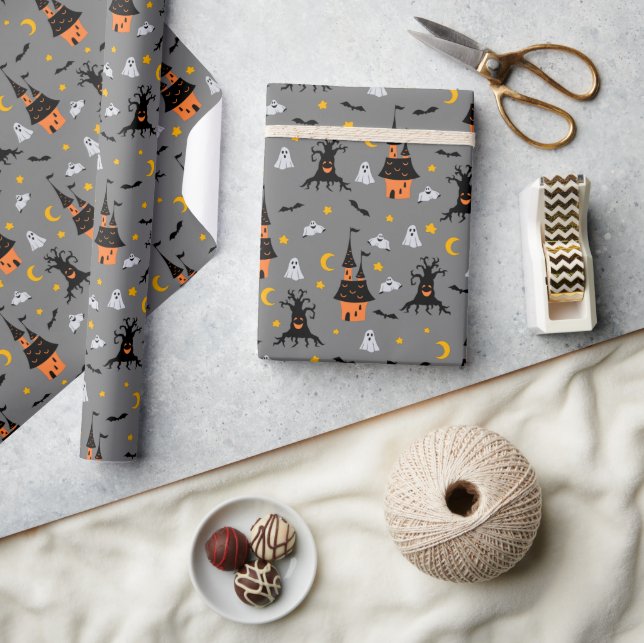 Papier Cadeau Maison hantée épouvantable Halloween (Artisanat)