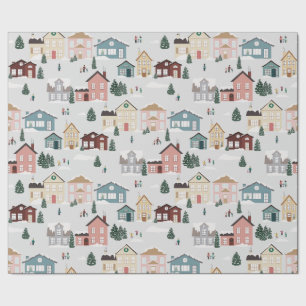 Papier Cadeau Maisons de neige