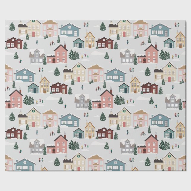 Papier Cadeau Maisons de neige (Couture)