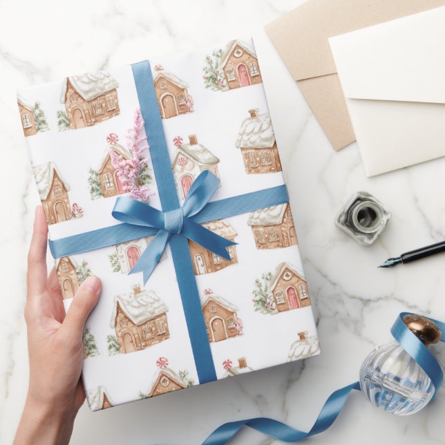 Papier Cadeau Maisons de pain d'épices (Cadeaux)