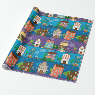 Papier Cadeau Maisons mignonnes