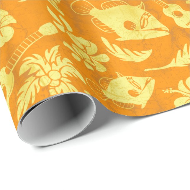 Papier Cadeau Makapuu Beach Hawaiian Batik Papier d'enveloppemen (Coin rond)