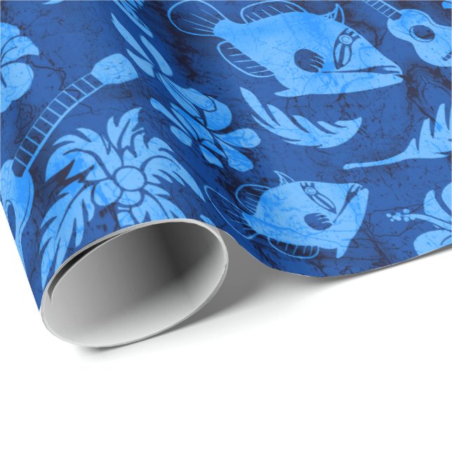 Papier Cadeau Makapuu Beach Hawaiian Batik Papier d'enveloppemen (Coin rond)