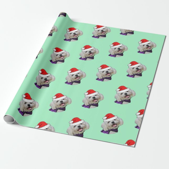 Papier Cadeau Maltais avec le chapeau du Père Noël (Déroulé)