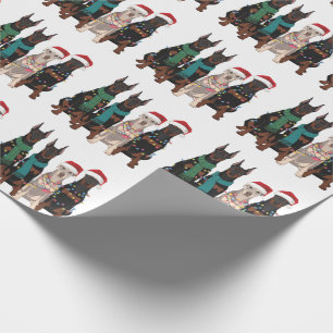 Papier Cadeau Maman Chien Amoureuse De Doberman Noël Vacances 