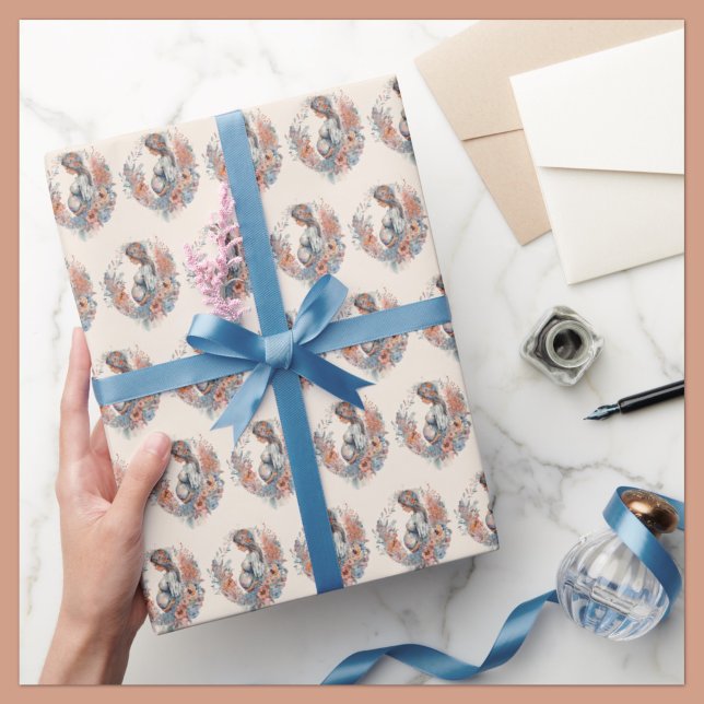 Papier Cadeau Maman doit être aquarelle florale attend mère (Créateur téléchargé)