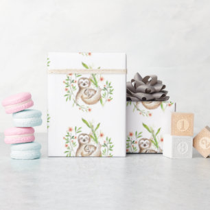 Papier Cadeau Maman et paresseux bébé  