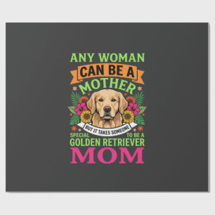 Papier Cadeau Maman Golden Retriever Fleurie Amoureuse de Chien