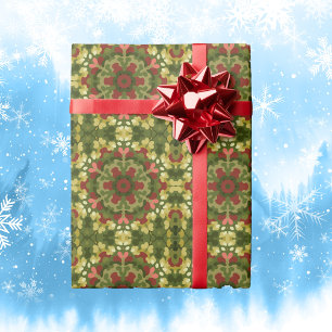 Papier Cadeau Mandala de Noël rétro
