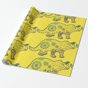 Papier Cadeau Mandala Dinosaur papier enveloppant
