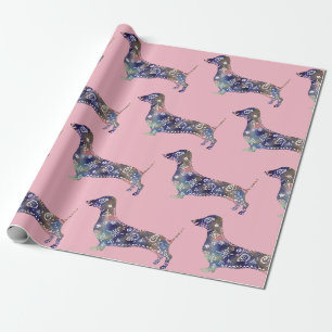 Papier Cadeau Mandala Dog, Dachshund Papier d'enveloppement de m
