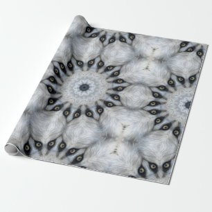 Papier Cadeau Mandala du loup Yeux féroces et symétrie velue