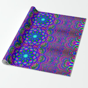 Papier Cadeau Mandalas de fractale   psychédélique