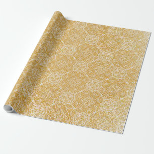 Papier Cadeau Mandalas d'or de diverses répétitions de Cercle gé